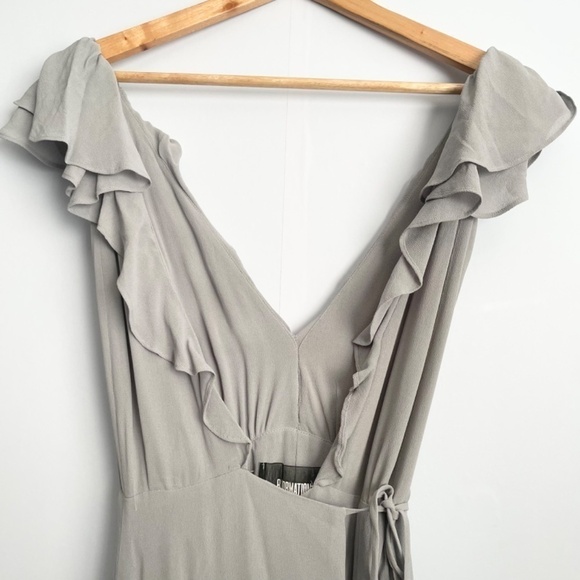 Reformation Gray Peppermint Bridesmaid Chiffon Long Dress US XS - Picture 8 of 12